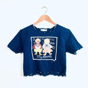 Hung Fat Graphic Lettuce Edge Crop Top